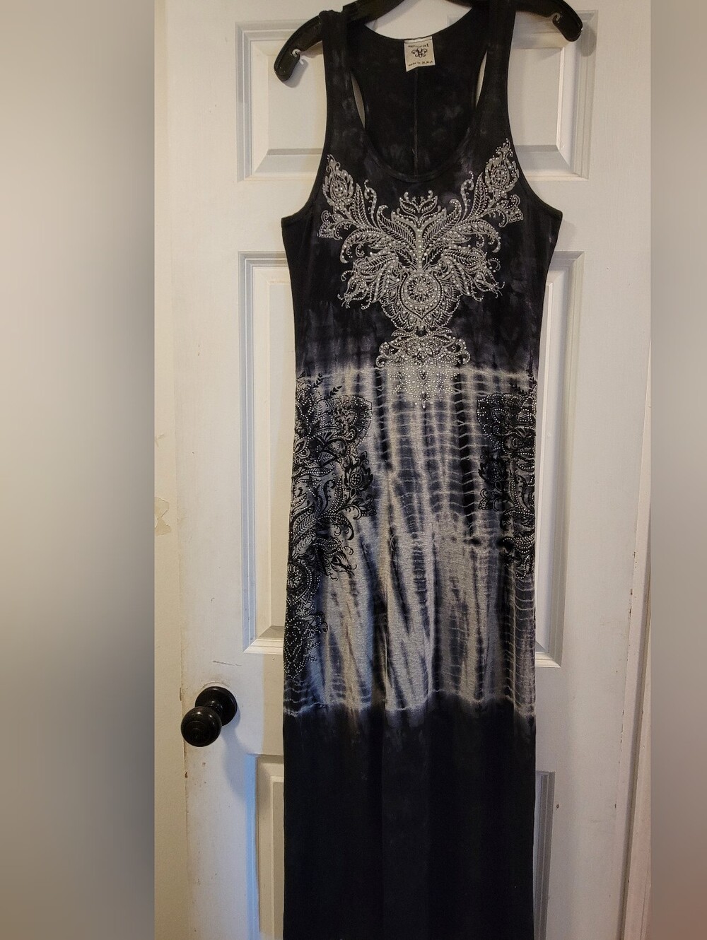 vintage Y2K Vocal rhinestone-embellished tie dye maxi dress grunge,Whimsigoth